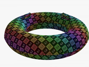 Swimming Ring Yellow With Handles 3D Model