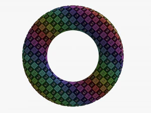 Swimming Ring Yellow With Handles 3D Model