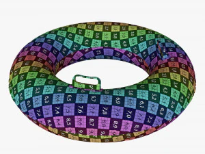 Swimming Ring Yellow With Handles 3D Model
