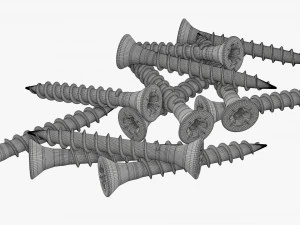 Wood Screws 01 3D Model