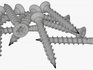 Wood Screws 01 3D Model