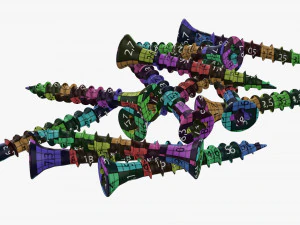 Wood Screws 01 3D Model