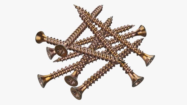 Wood Screws 02 3D 模型 .c4d .max .obj .3ds .fbx .stl .blend 