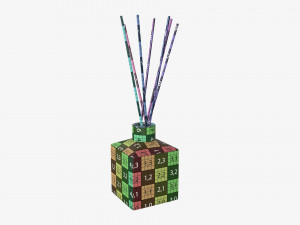 Air refresher bottle with sticks 03 Modelo 3D