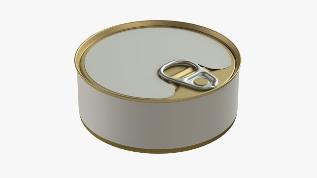 Canned food round tin metal aluminum can 01 3D Model .c4d .max .obj .3ds .fbx .stl .blend 