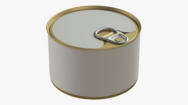 Canned food round tin metal aluminum can 02 3D 模型 .c4d .max .obj .3ds .fbx .stl .blend 