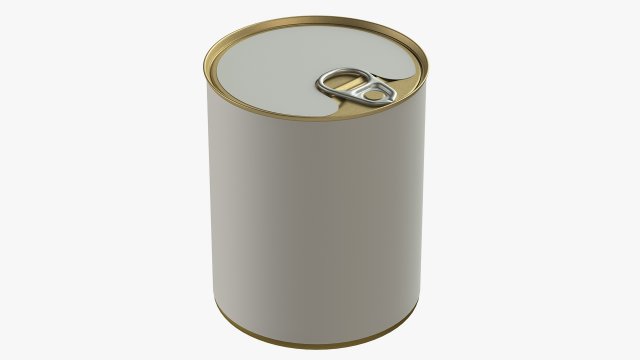 Canned food round tin metal aluminum can 03 Model 3D .c4d .max .obj .3ds .fbx .stl .blend 