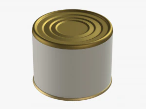 Canned food round tin metal aluminum can 04 3D Model