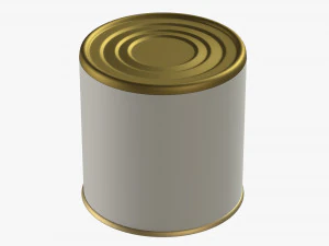 Canned food round tin metal aluminum can 05 3D Model