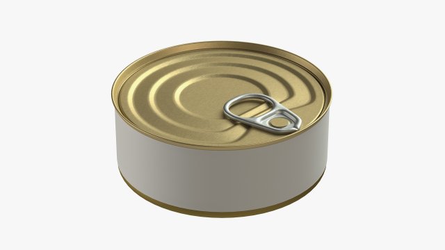 Canned food round tin metal aluminum can 07 3D Модель .c4d .max .obj .3ds .fbx .stl .blend 