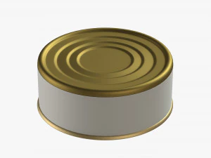 Canned food round tin metal aluminum can 07 3D Model