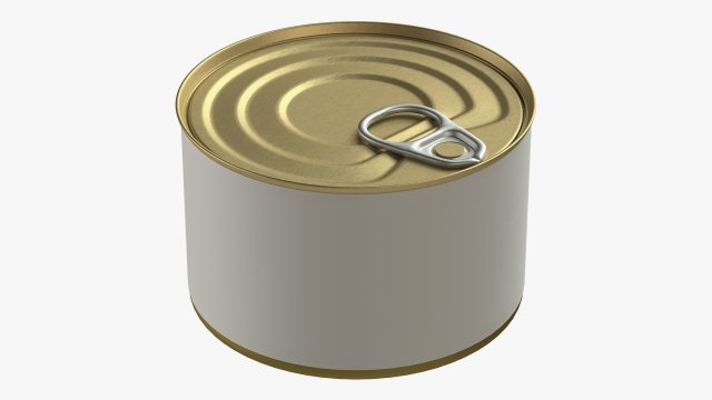 Canned food round tin metal aluminum can 08 3D Model .c4d .max .obj .3ds .fbx .stl .blend 