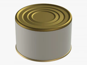 Canned food round tin metal aluminum can 08 3D Model