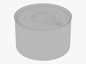 Canned food round tin metal aluminum can 08 3D Model