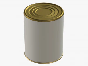 Canned food round tin metal aluminum can 09 3D Model