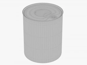 Canned food round tin metal aluminum can 09 3D Model