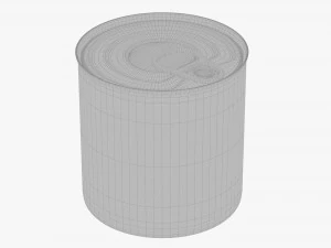 Lata de alum&iacute;nio de metal redondo para alimentos enlatados 11 Modelo 3D