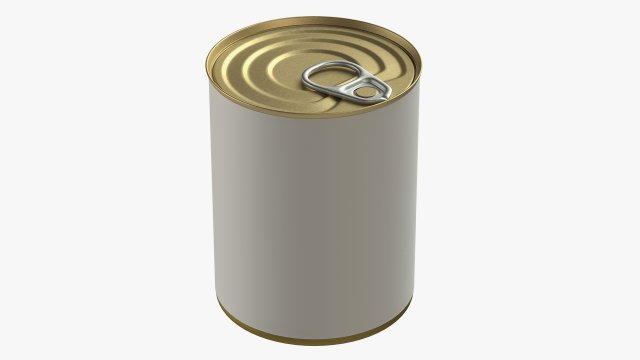 Canned food round tin metal aluminum can 12 3D Model .c4d .max .obj .3ds .fbx .stl .blend 