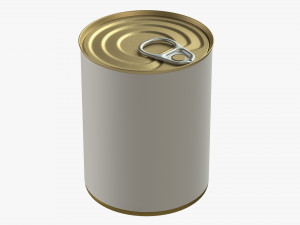 Canned food round tin metal aluminum can 12 3D Model