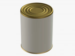 Canned food round tin metal aluminum can 12 3D Model