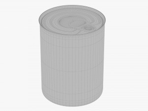 Canned food round tin metal aluminum can 12 3D Model