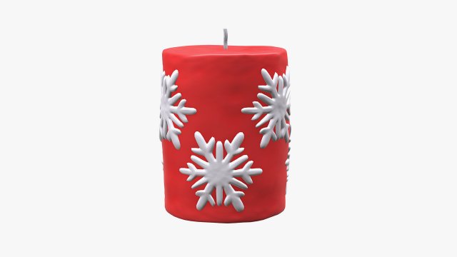Christmas candle small 3D Model .c4d .max .obj .3ds .fbx .stl .blend