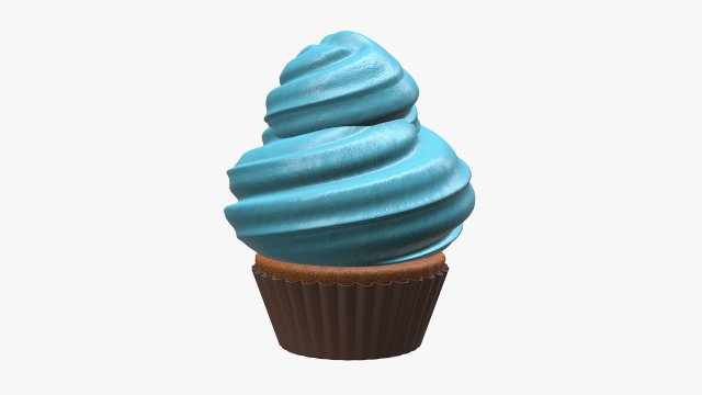 Cupcake blue Modelo 3D .c4d .max .obj .3ds .fbx .stl .blend 
