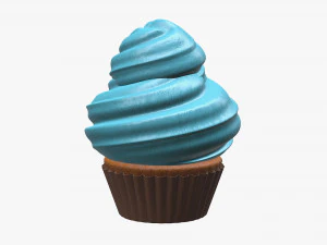 Cupcake blu Modello 3D