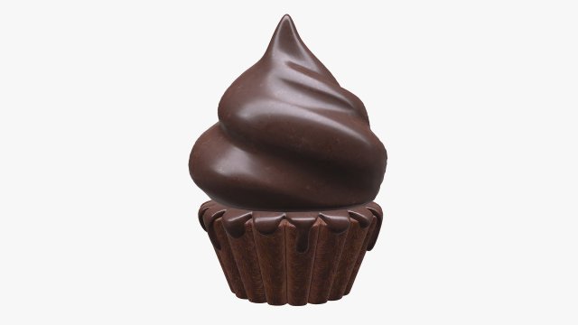 Cupcake chocolate Modelo 3D .c4d .max .obj .3ds .fbx .stl .blend 