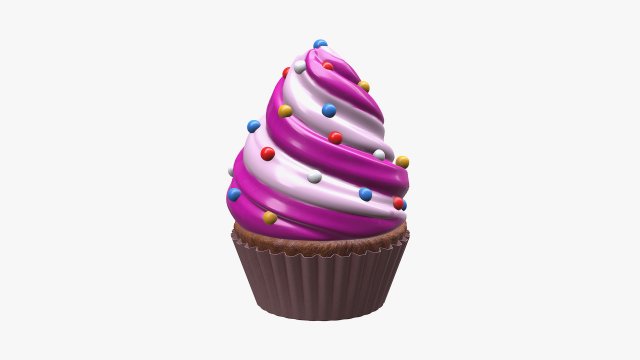 Cupcake wave 3D Model .c4d .max .obj .3ds .fbx .stl .blend 