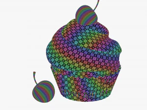 Cupcake with cherry 3D Model
