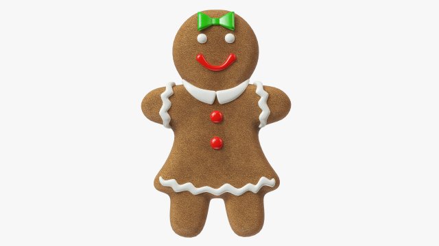 Gingerbread cookie 001 Modelo 3D .c4d .max .obj .3ds .fbx .stl .blend 