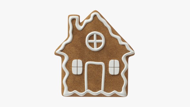Gingerbread cookie 004 3D Model .c4d .max .obj .3ds .fbx .stl .blend 