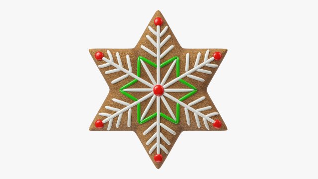 Gingerbread cookie 008 3D Model .c4d .max .obj .3ds .fbx .stl .blend 