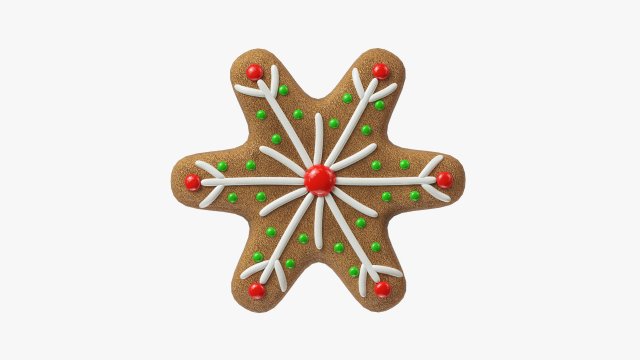 Gingerbread cookie 012 3D Model .c4d .max .obj .3ds .fbx .stl .blend 