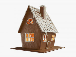 Gingerbread cookie house 001 Modelo 3D