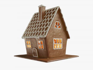 Casa de biscoitos de gengibre 001 Modelo 3D