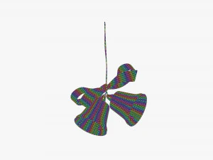 Golden bells with red bow 3D Model