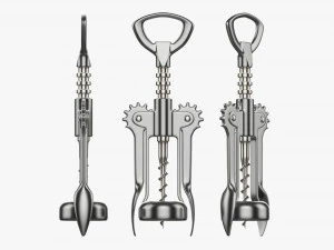 Metalowy otwieracz do butelek wina Model 3D