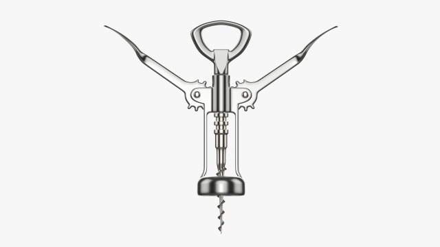 Metal wine bottle opener T-pose Modelo 3D .c4d .max .obj .3ds .fbx .stl .blend 
