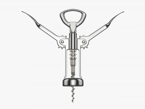 Metalowy otwieracz do butelek wina w pozycji T Model 3D