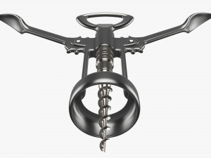 Metal wine bottle opener T-pose Modelo 3D