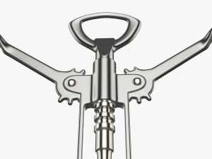 Metal wine bottle opener T-pose Modelo 3D
