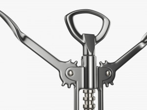 Metal wine bottle opener T-pose Modelo 3D