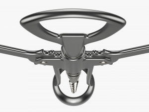 Metal wine bottle opener T-pose Modelo 3D