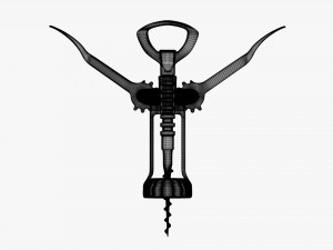 Metal wine bottle opener T-pose Modelo 3D