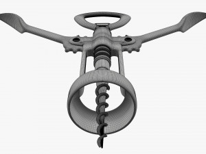 Metal wine bottle opener T-pose Modelo 3D