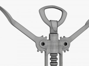 Metal wine bottle opener T-pose Modelo 3D