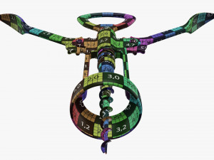 Metal wine bottle opener T-pose Modelo 3D