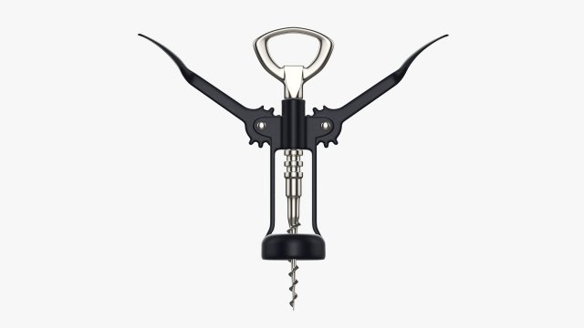 Metal wine bottle opener T pose v2 Model 3D .c4d .max .obj .3ds .fbx .stl .blend 